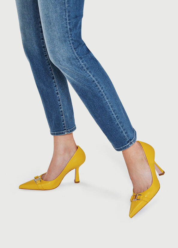 Yellow Liu Jo With Jewel Logo Women's High Heels | VNW-158760